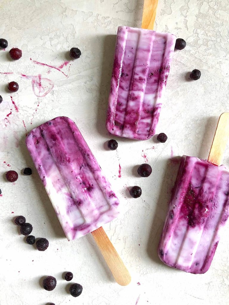 Wild Blueberry Coconut Yogurt Pops Recipe | Wild Blueberries